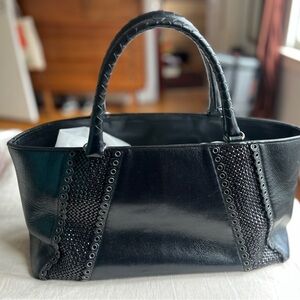 Bottega Veneta Rugiada Tote Intrecciato Leather with Grommet Detail Medium